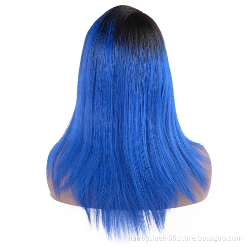 Rebecca 100% Raw Indian Human Hair Lace Front Wig natural Color Long Swiss Lace Straight Hair Wig For Black Women